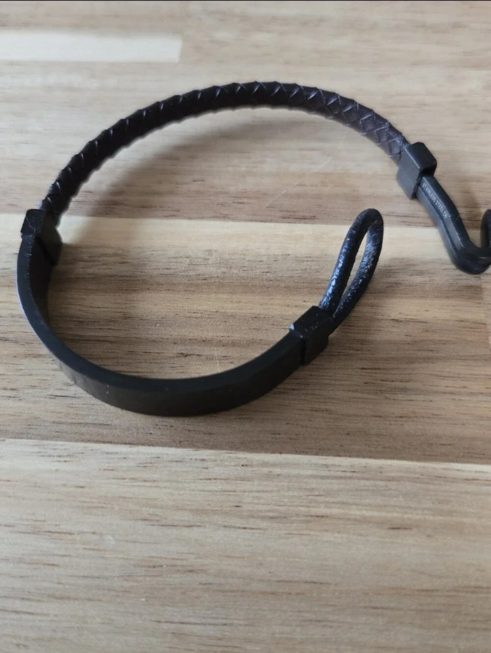 Stylish Unisex Brown/Black Braided Leather Bracelet Stainless Hook Style Clasp